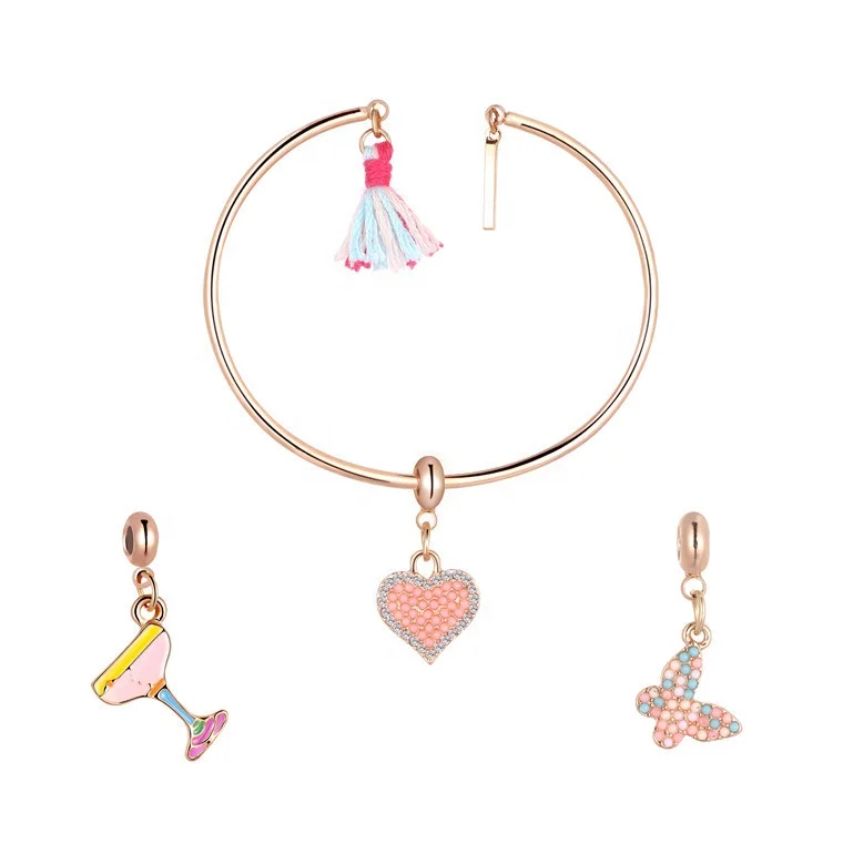 

Sweet And Popular Children's Girls Diamond Rhinestone Bracelet Cartoon Love Butterfly Bracelet, Picture shows