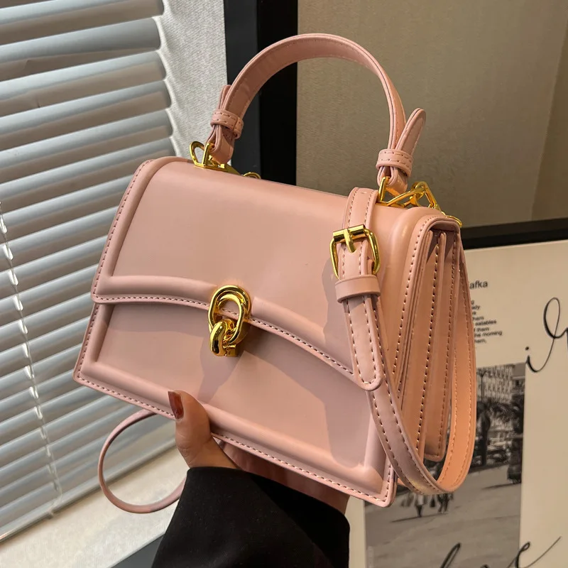 

Hot Selling Woman Single Shoulder Bag Candy Colors PU Leather Woman Handbag Ladies Commuting Square Flap Bag