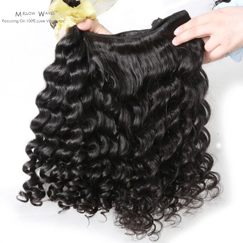 

Mellow Waves 12A grade 8 inches-38 inches bundle customized raw Cambodian human hair extension ready to ship for women beauty