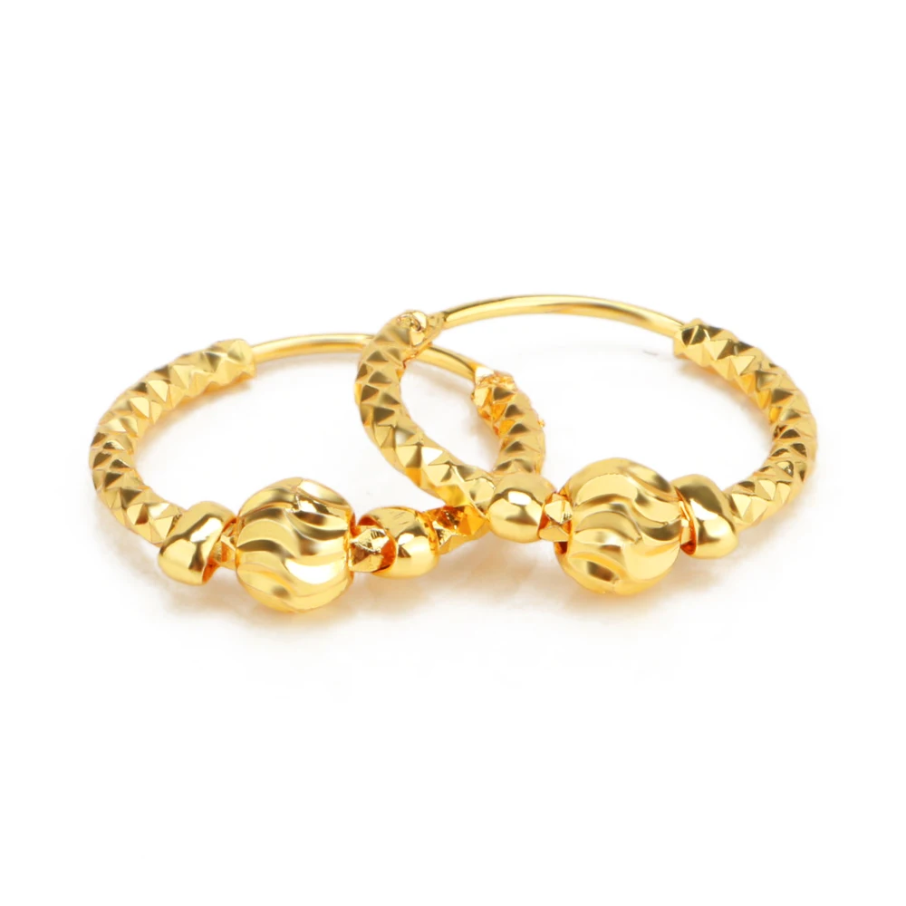 

Jinxiuxing Basic Hoop Earrings 24k Gold Plated Fashion Earring Hoops Gold Filled Solid Earring Women Wholesale, Golden