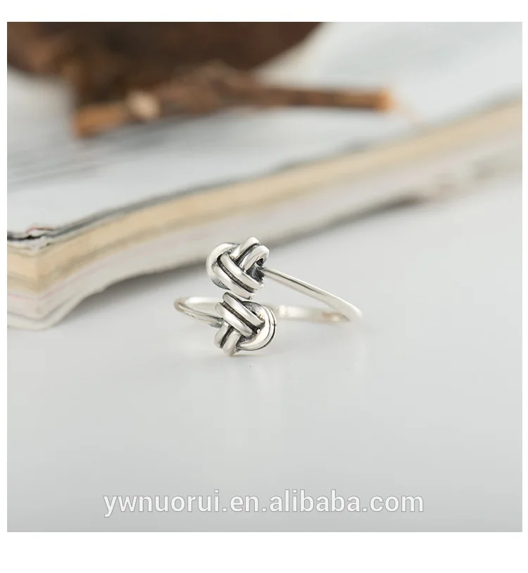 

Factory Sale Adjustable Open Simple Finger Korean Friendship Silver Ring 925