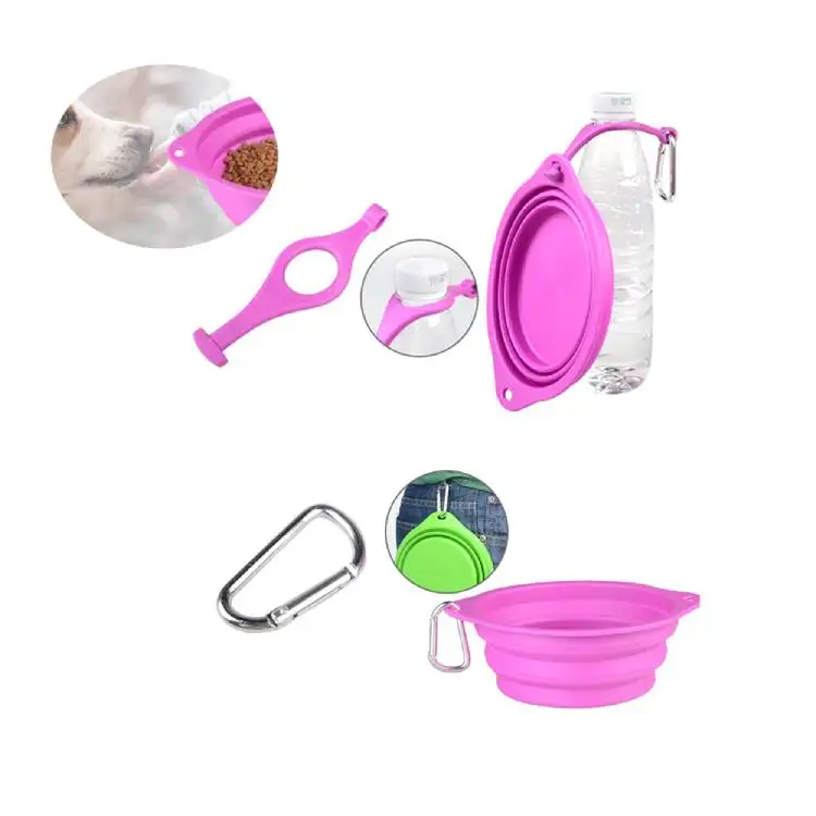 

High Quality Foldable Pet Dog Bowls Silicone Pet Water Bowl Collapsible Travel Dog Bowl, Red, yellow, blue, green, pink, orange, purple