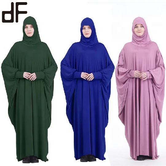 

readymade islamic abaya and hijab ethnic middle east region muslim woman dress polyester hooded abaya loose arabic prayer dress, Black,pink,green,grey,navy,blue,purple,brown,white,olive green