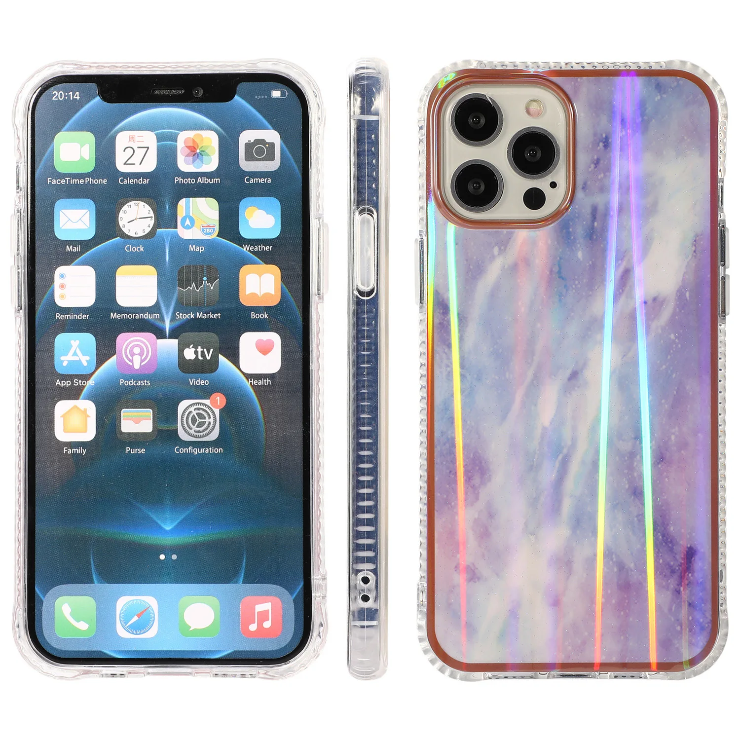 

Hot Selling IMD Glossy Watercolor Aurora TPU Phone Case for iPhone 11 Pro , Airbags Drop Protection Luxury Mobile Cover, 6 colors