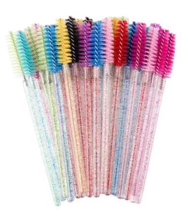 

Disposable 50 Pcs/Pack Crystal Eyelash Makeup Brush Diamond Handle Mascara Wands Eyelash Extension Tool, Multi-colored