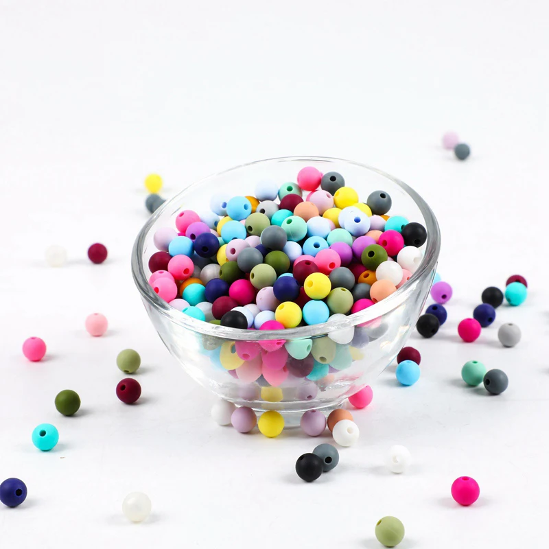 

Wholesale 15mm/12mm/9mm 67 Colors Teething Teether Silicone Bpa Free Silicone Round Beads