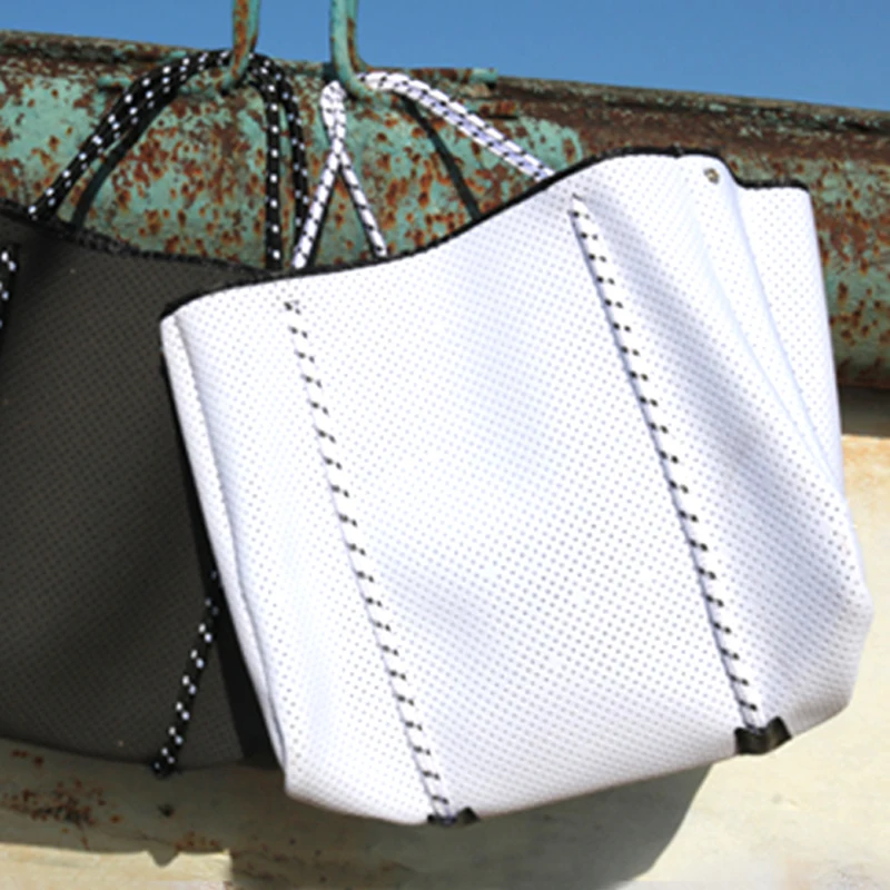 

Luxurious Diving Fabric Neoprene Breathable Shoulder Bag Large Capacity Casual Beach Tote