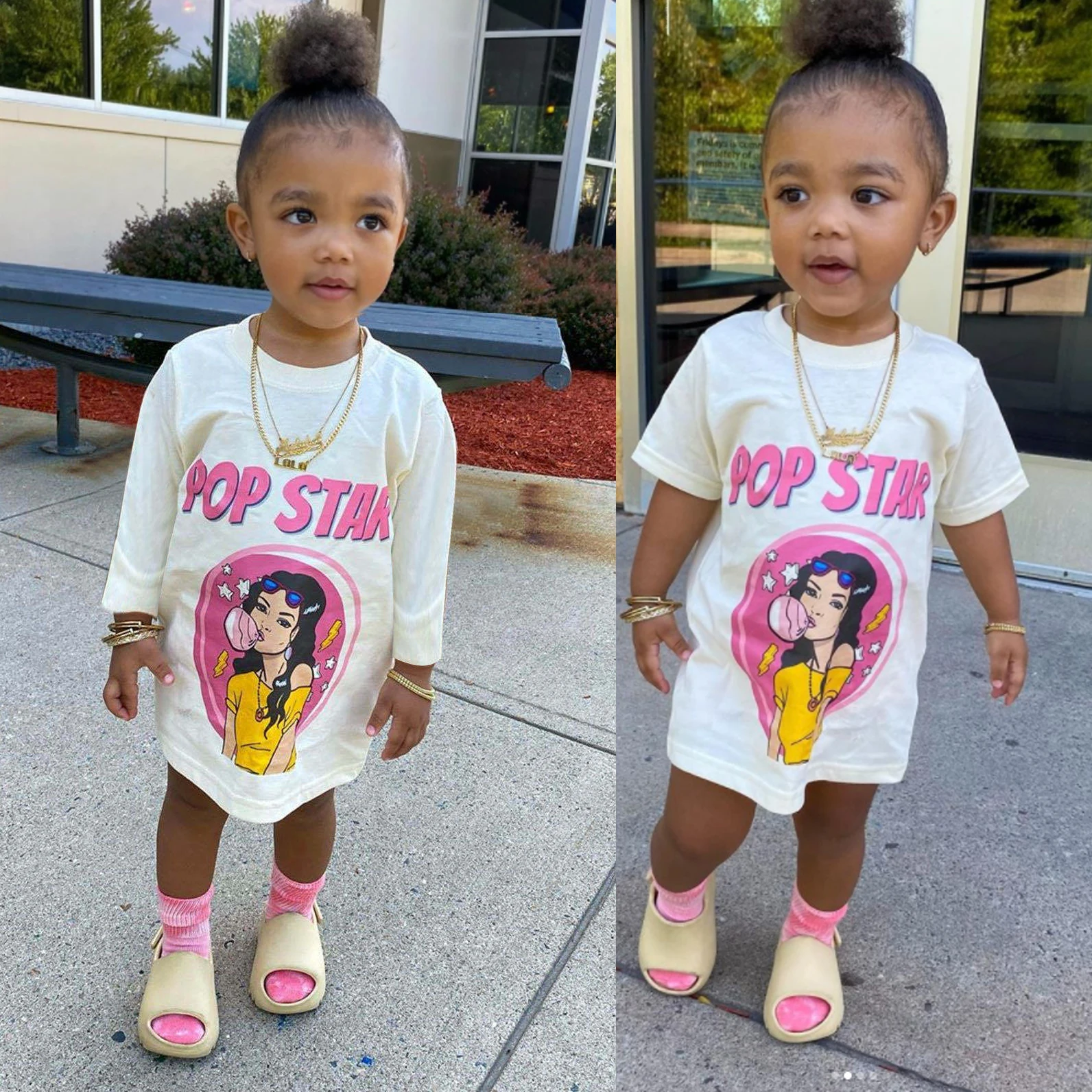 

Custom Children's Kids clothing Graphic Printing Classic Round Neck Long Girl T-shirt Summer Classic Little Girls Tops T-shirt, Color chart