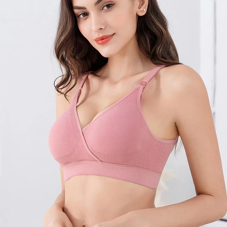 

Push Up Deep V Neck Baby Feeding Blank Fitness Yoga Seamless Nursing Bra, N/a