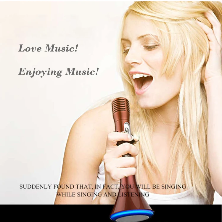 Smartphone SD/TF Card Bluetooth K1 Portable Wireless Karaoke Microphone Speaker - ANKUX.COM