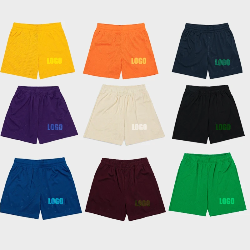 

Custom Logo Summer Men Mesh Sports Shorts Sublimation Print Polyester Basketball Workout Elastic for Men Mesh Shorts