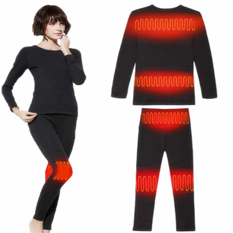 

Heated Underwear Long Thermal Heated Underwear For Men Women in Winter