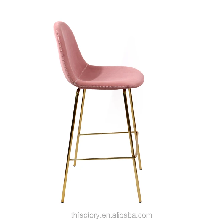 Neue Design Rosa Stoff Außen Metall Gold Hohe Stuhl Für Bar Tisch - Buy