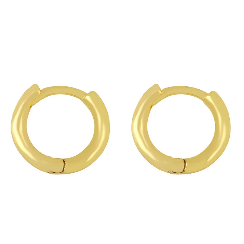 

High Quality 18k Gold Plated Small Round Circle Hoop Earrings Hollow Heart Huggie Clip On Earrings
