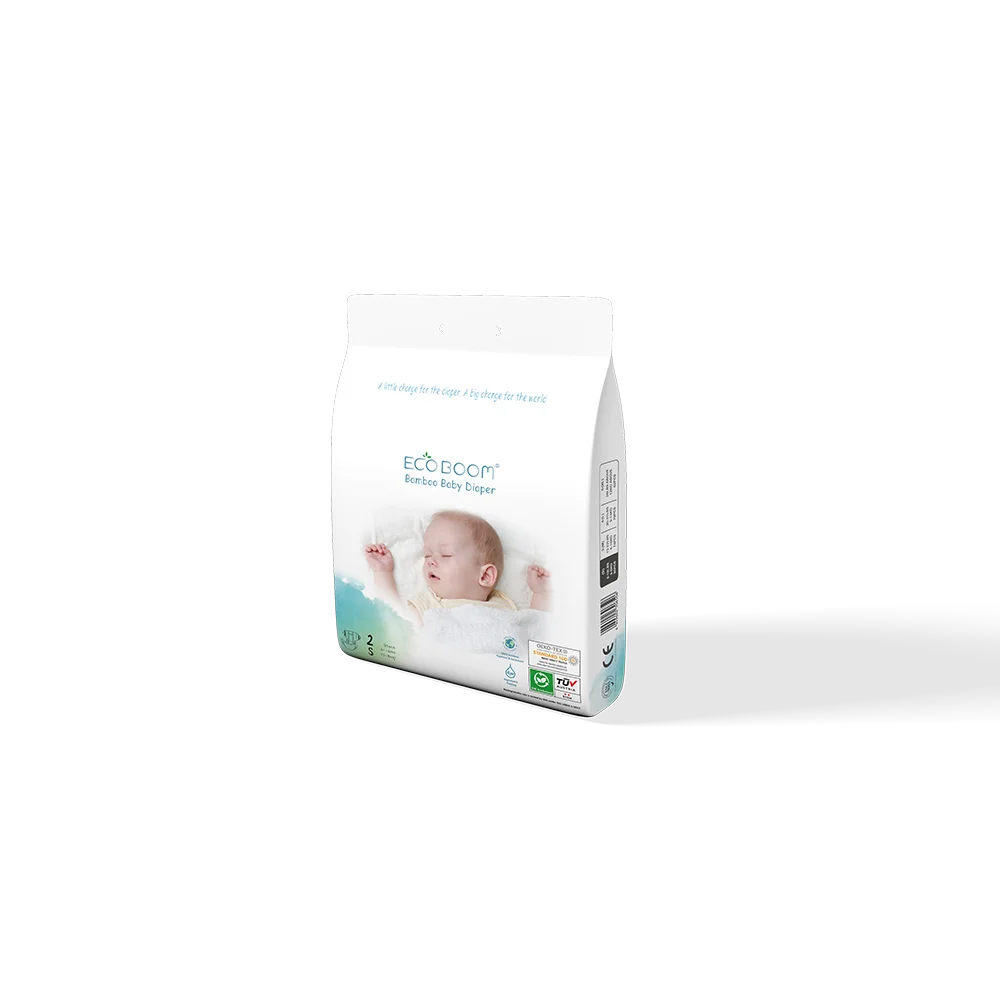 

ECO BOOM 90 Count S size kids diapers disposable baby newborn baby diapers biodegradable disposable eco nappy, Pure wihte