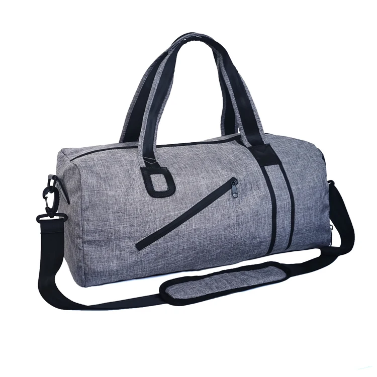 

Travel Custom Mens Sports Gym Duffle Shoulder Bag with Shoe Compartment, Grey