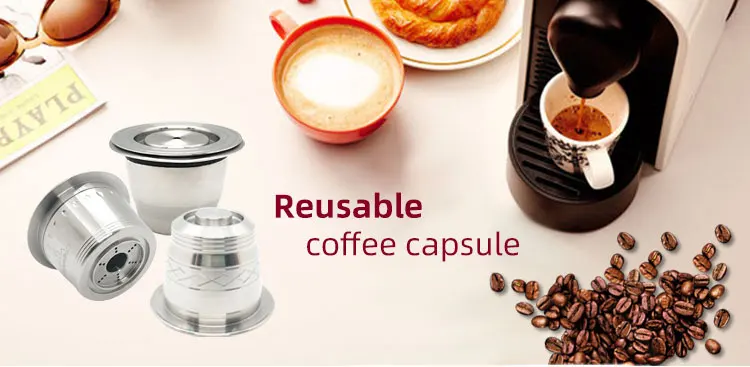 Konesky Reusable Coffee Capsules Stainless Steel Coffee Pods for K-Fee Caffitaly Permanent Coffee Filter with Spoon and Cleaning Brush