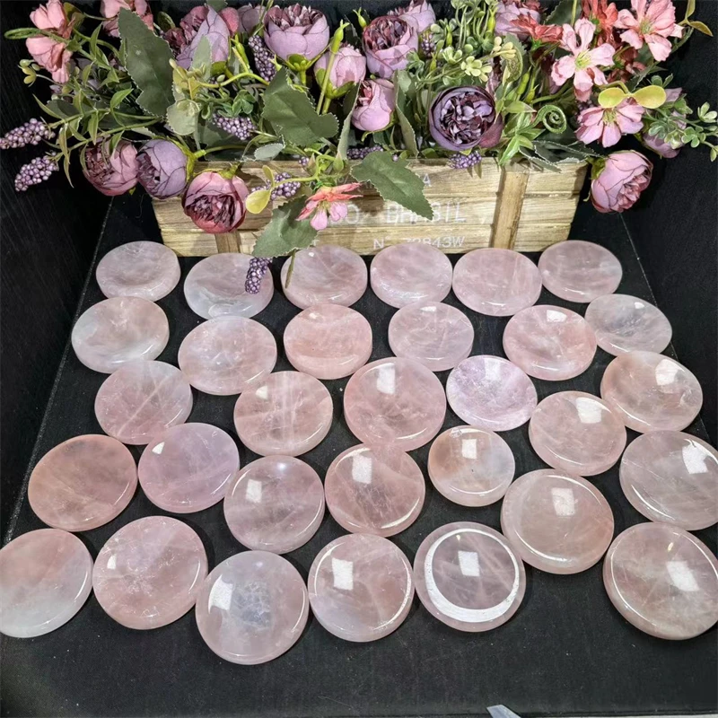 Rose Quartz Small Bowl Natural pink Quartz Round Bowl Rose Quartz Carving for Decoration