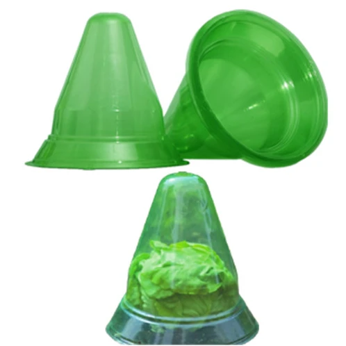 

10 Pack Green Plant Protective Hat PET Dome Plant Bell Cover Plastic Garden Cloche 6 Pack snail slug collar trap seedling trays