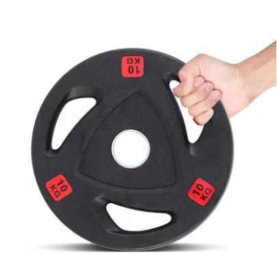 

Gym Barbell Set Weight Lifting Barbell Weight Plate Rubber Bumper Plate, Black