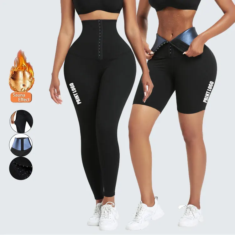 

custom logo waist trainer leggings wholesale Shapewear scrunch butt waist trainer neoprene yoga leggings