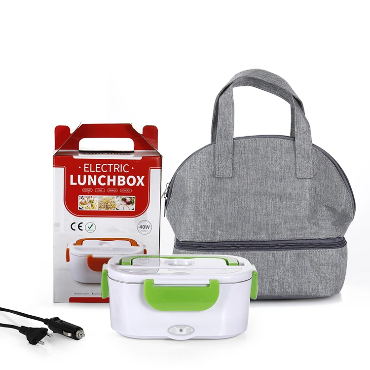 

Electric Heating Lunch Box Safety Multi-functional Tiffin Bento Box 110V/220V with Thermal Cooler Bag, Pink/orange/blue/red/green/gray