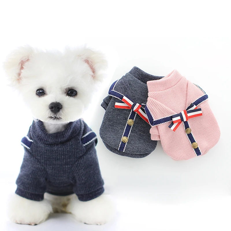 

Pet Puppy Teddy Bulldog Cat Clothing College Style Dog Clothes Dog Sweater Wholesale, 2 colors