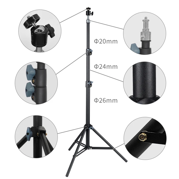 

HuaXin Foldable aluminium alloy smartphone camera K3 K3PRO K9 tripod stand, Black