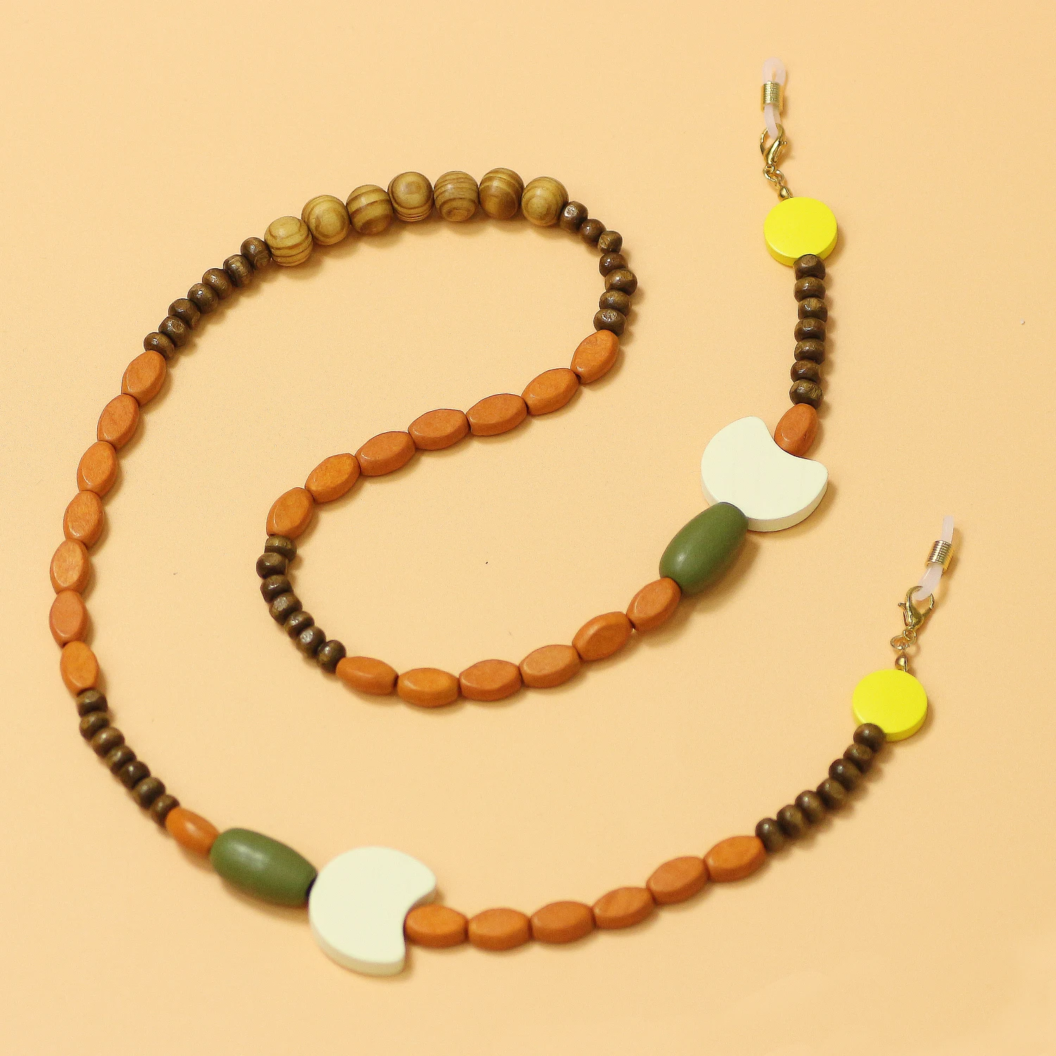 New Custom Retro Hanging Neck Wooden Bead Glasses Chain Original Design