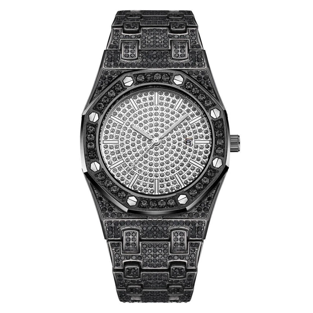 

Diamond Stainless Steel Watch Strap Montre Homme Luxury Rhinestone Watch