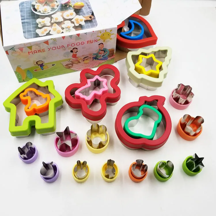 

Sandwich Cutters Lunch Box Set for Kids 50pcs Stainless Steel Bread Cutters Vegetables, Fruits Cookie Slicer Kit, Green