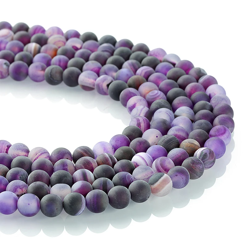 

ZENPER Matte Stone Semi Precious Healing crystal Agate loose beads for DIY Jewelry Making
