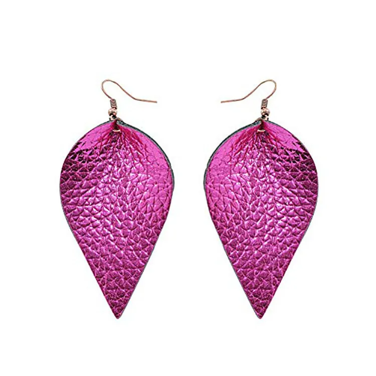 

Colorful Boho Geometric Teardrop Drop Dangle Tassel Leather Earrings for Women Bohemian Jewelry Wholesale