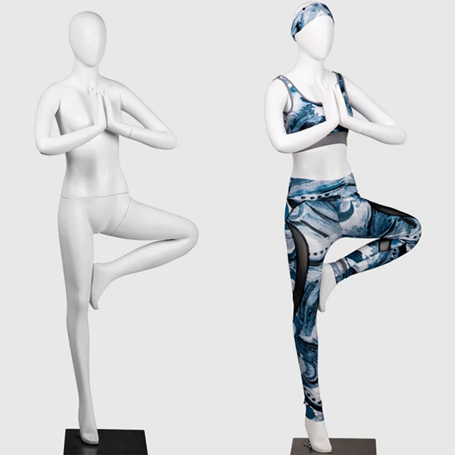 

sports female model yoga mannequin hot sale, White/black