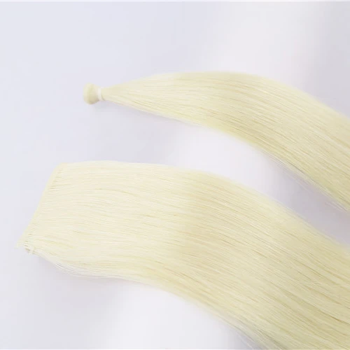 

Genleelai Grearhairgroup New Genius Hair Wefts Top Quality 100% Human Hair Handtied Weft Hair Extension China Blond Wefts