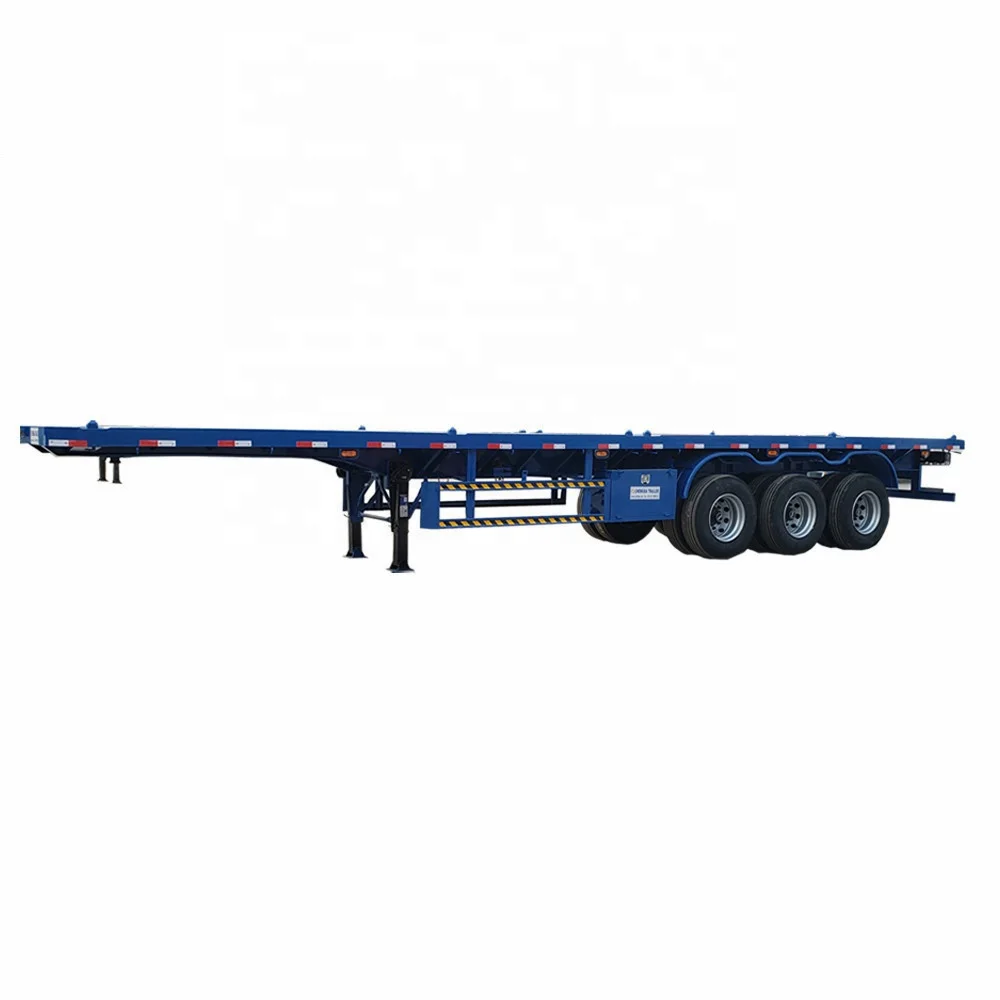 

Tri Axle Flat Flatbed Container Semi Truck Trailers New Used Flatbed Trailer, Customers optional