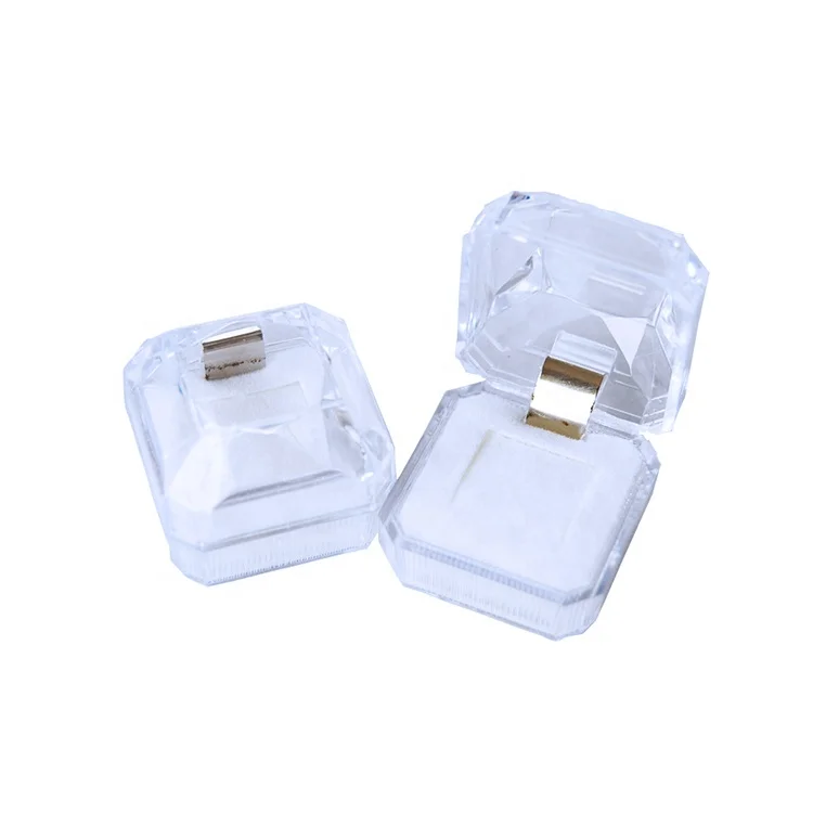 

Manufacturer spot Direct Sales transparent jewelry box acrylic box ring earring packaging box Custom Logo