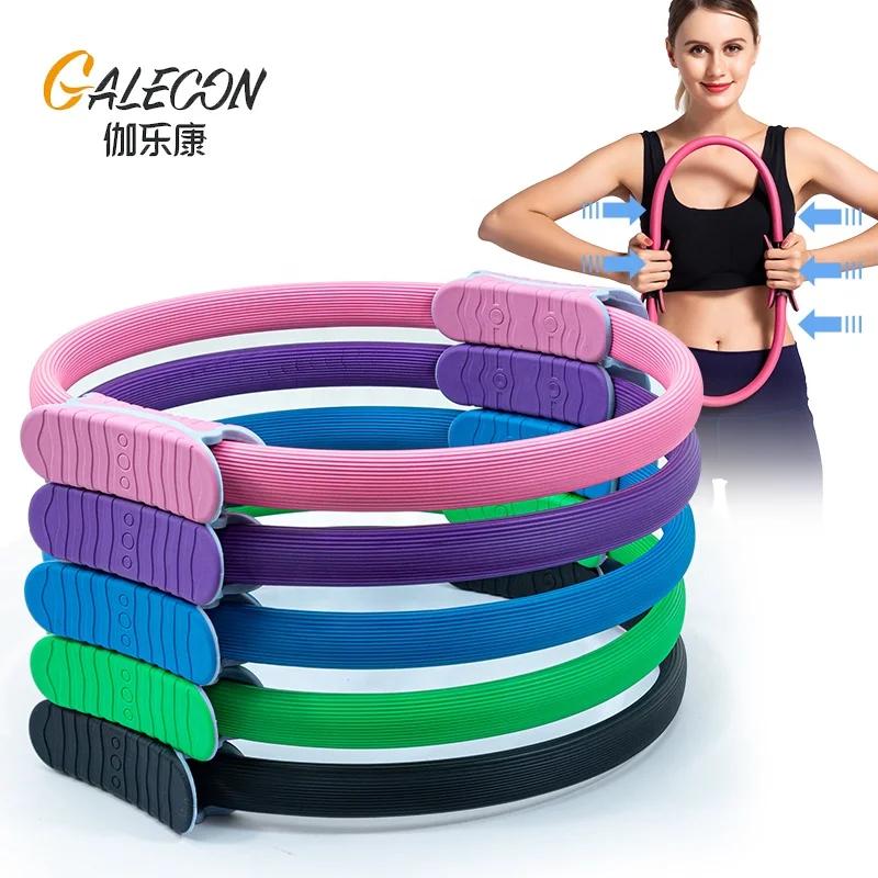 

Magic Support Fitness Circle Dual Grip Handles Resistance Toning Training Circle Loop Yoga Pilates Ring, Pink,black
