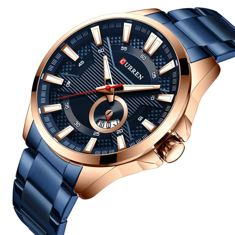 

Top Luxury Brand CURREN 8372 Men Watch Quartz Fashion Male Sport Watch Business Date Clock Stainless Steel Military Wristwatches