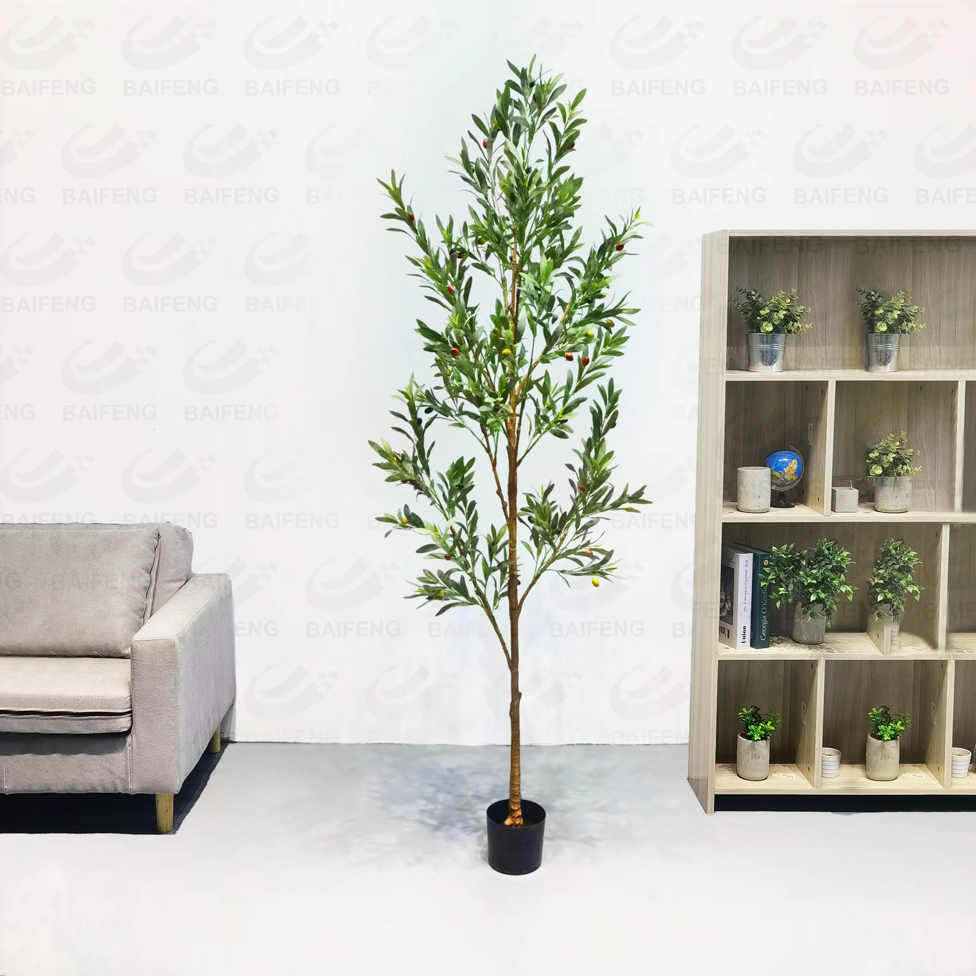 Factory Direct Quick Delivery Home Garden Office Decorative Artificial Olive Tree Plastic Real Touch Custom Logo
