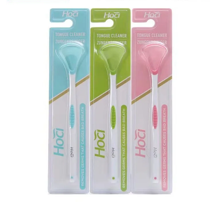 

Hot-selling oral care quickly remove thick white tongue coating tongue scraper case, Green, pink, sky blue