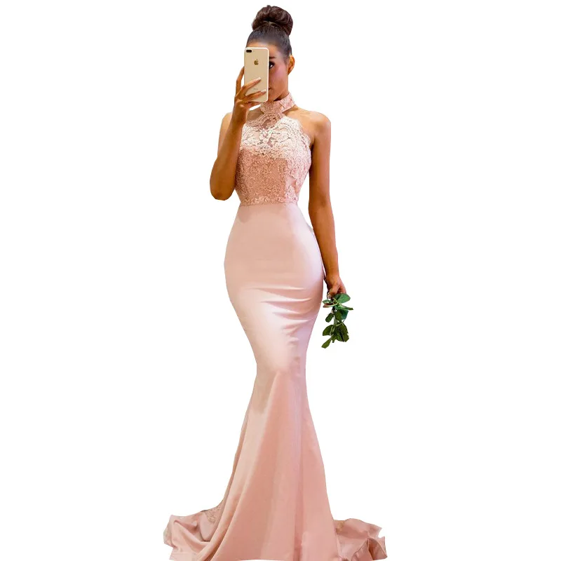 

New Bridesmaid Evening Dress Amazon Women Sexy Backless Wedding Fishtail Dress, 2pcs