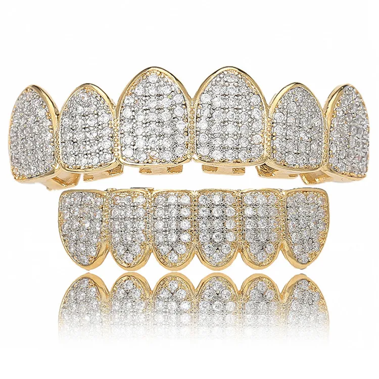 

Hip Hop Teeth Grill Fashionable Women Gold Silver Color Plated Vampire Fang Teeth Grillz