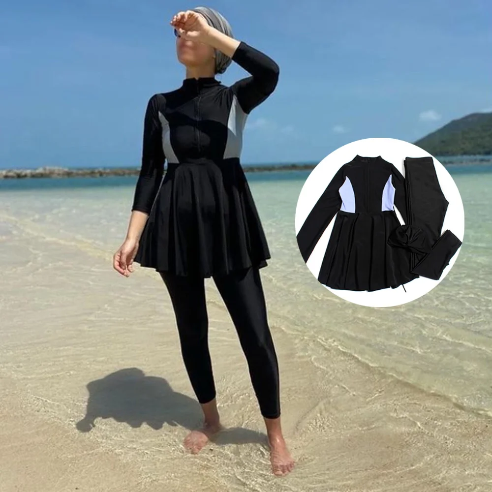 

muslim burkini 3-piece suit islam swimwear muslim women burkini, As picture shows