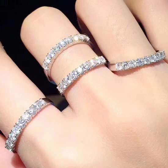 

Fashion Jewelry Wholesale Price KYRA0930 CZ Rings Simple designs Platinum Plated 3A Zircon Wedding Ring for women, Silver