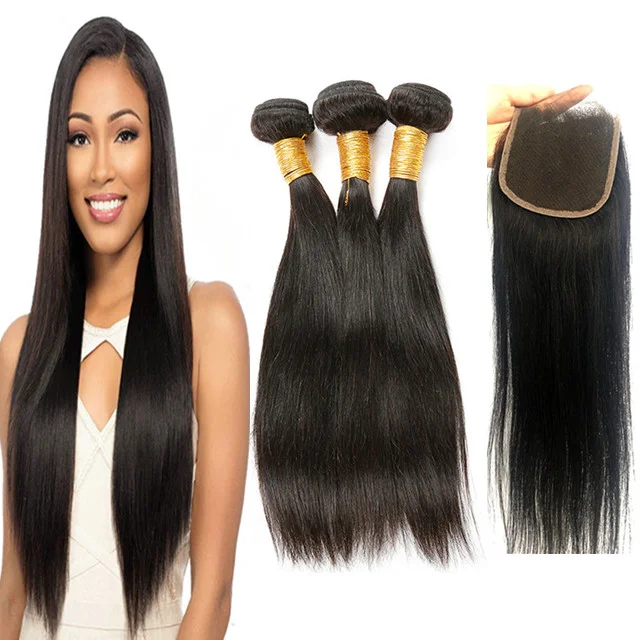 

Hot Selling Mink Virgin Brazilian Cuticle Aligned Human Hair Products, Straight 100 Human Hair Swiss Lace Closure for Bundles