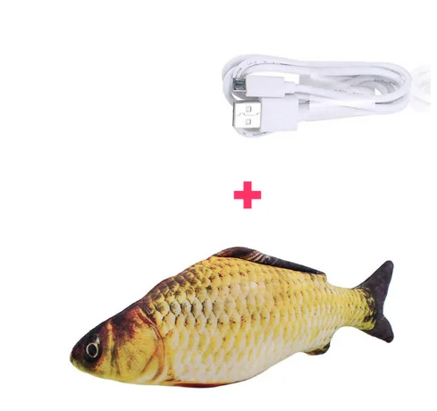 

Electronic Pet Cat Toy Electric USB Charging Simulation Fish Toys for Dog Cat Chewing Playing Biting Supplies Drop shipping, As picture