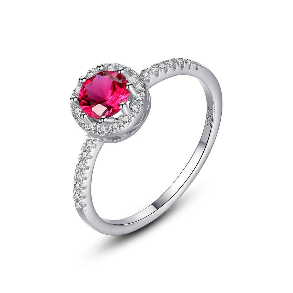 

CZCITY Tiny CZ Paved Fashionable Women Design Jewelry Wholesale Luxury S925 Silver Ruby Gemstone Ring