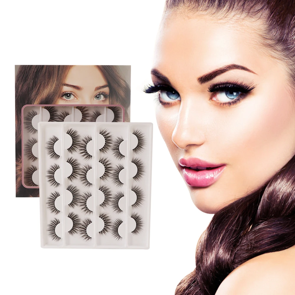 

Wholesale 3D 5D Faux Mink Fur Eyelashes Extension Silk Private Label Lashes Cosmetic Reusable Eyelash, Black color