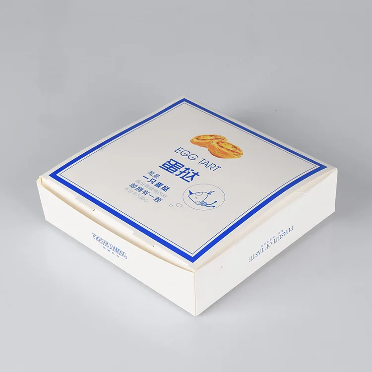 High Quality Eco Friendly Compostable Degradable Kraft Paper Food Packaging box for egg tart